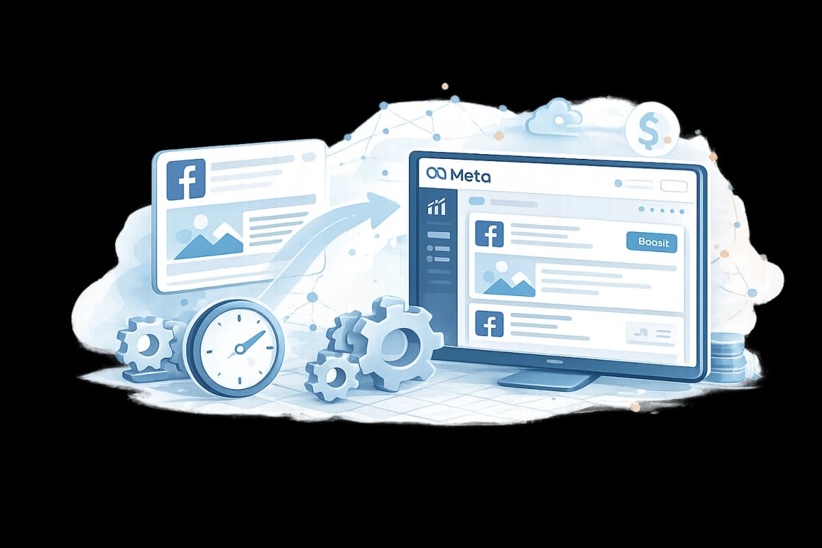 Automatizácia posilovania príspevkov na Meta na základe preddefinovaných kritérií.